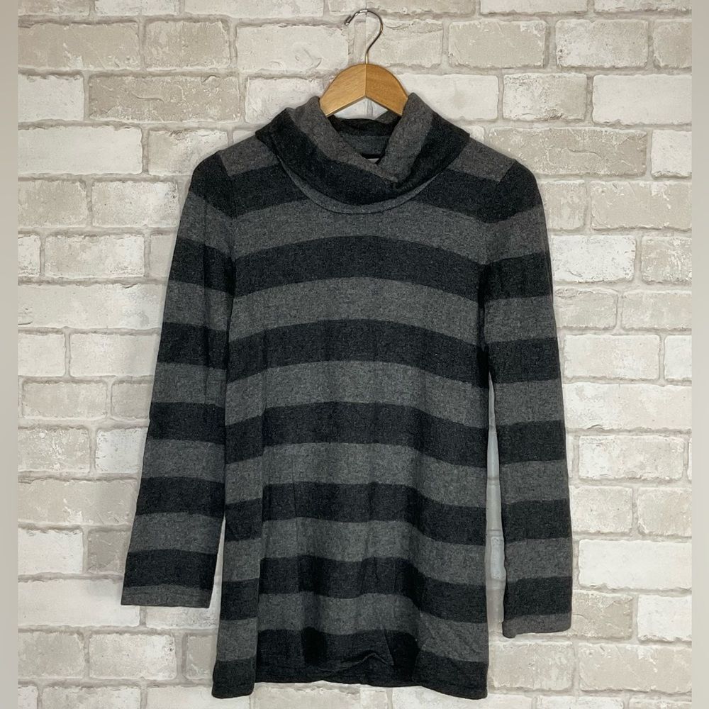 Mimi Maternity Gray Striped Cashmere Wool Blend Turtleneck Size S